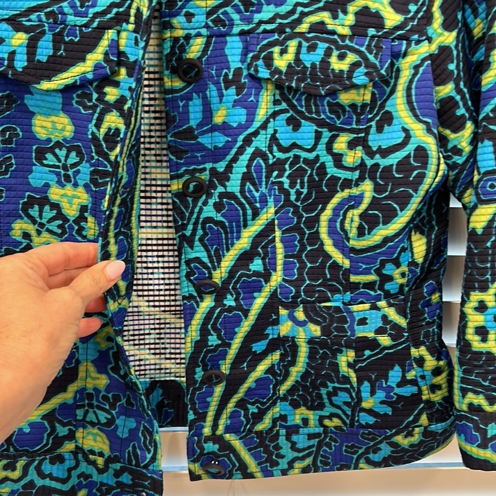 Ruby Red Beautiful Ribbed Pattern Jacket Sz. 6 - image 2